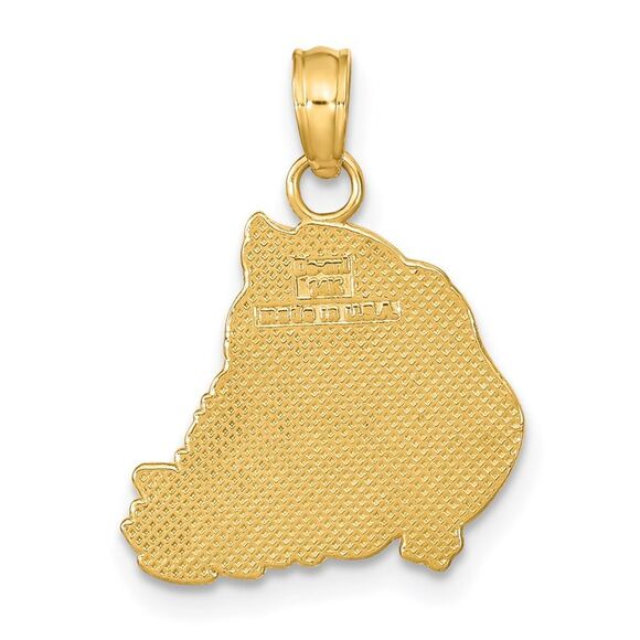 14k Yellow Gold Textured Flat Santa Face Charm